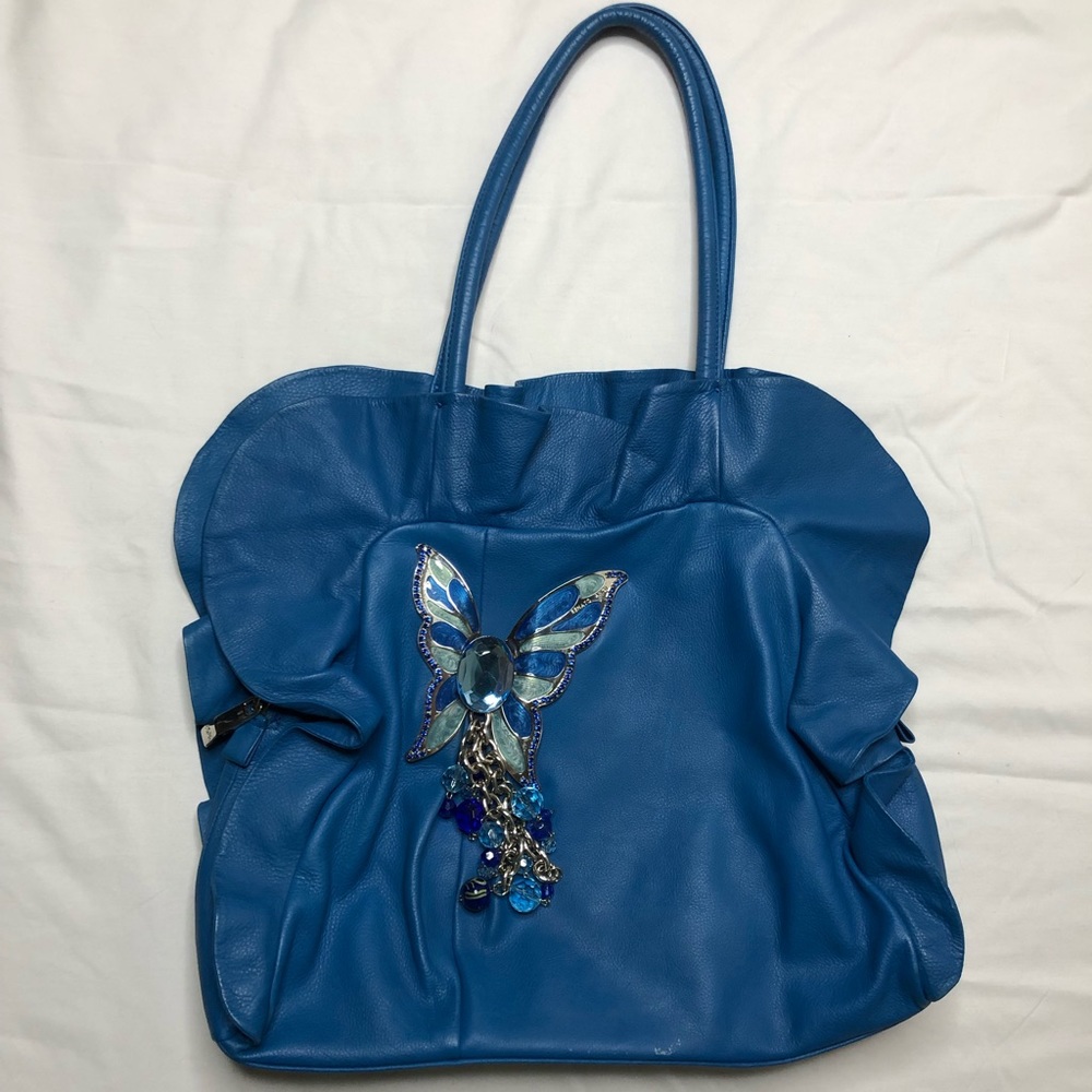 Blue leather butterfly purse!!!